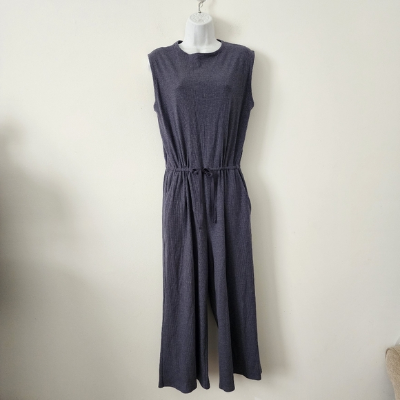 Eileen Fisher Tencel Rib Cropped Jumpsuit Easy Fit Size Small - Picture 4 of 16